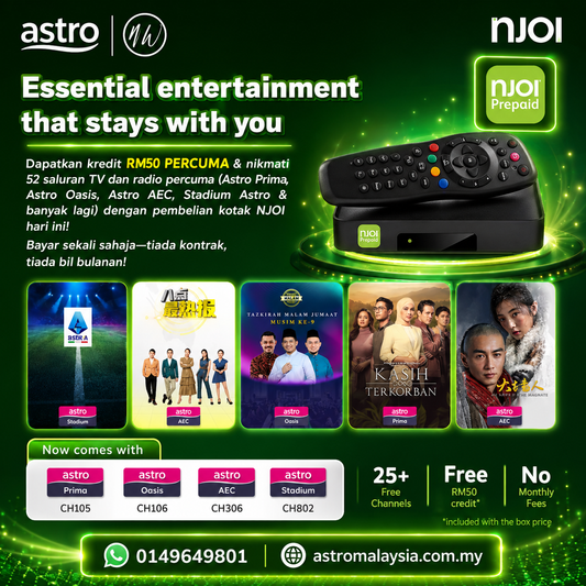 RM415 dapat Njoi decoder dan piring Astro - Daftar Sekarang