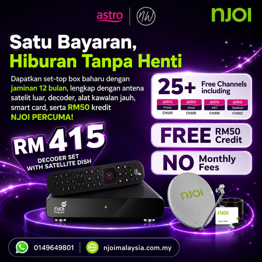 Nikmati TV Satelit Tanpa Bil Bulanan - Njoi Prepaid HD Terbaik