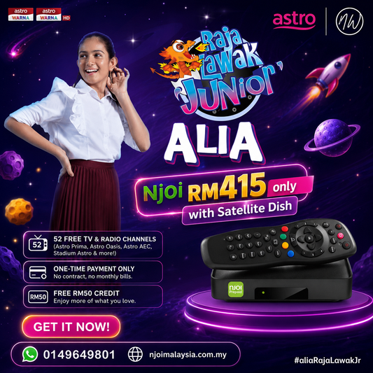 RM415 Get Njoi Decoder and Satellite Dish with Raja Lawak Junior Highlights