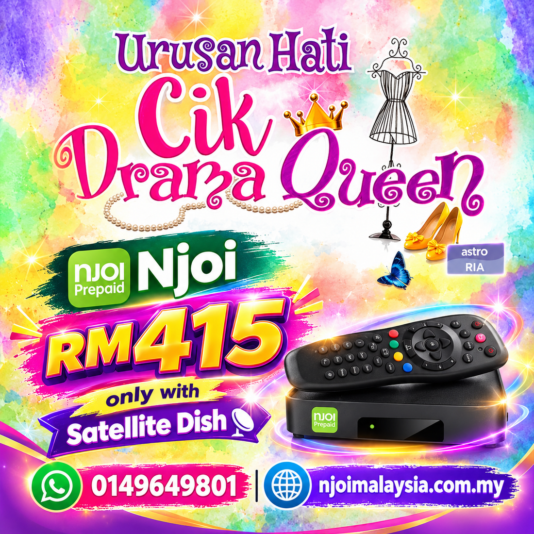 How to Watch Urusan Hati Cik Drara Queen for RM415 With Njoi